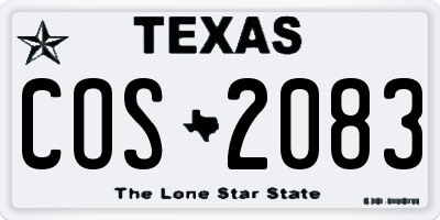 TX license plate COS2083