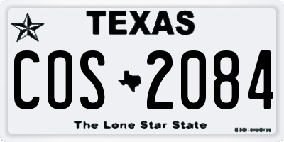 TX license plate COS2084