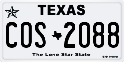 TX license plate COS2088