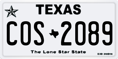 TX license plate COS2089