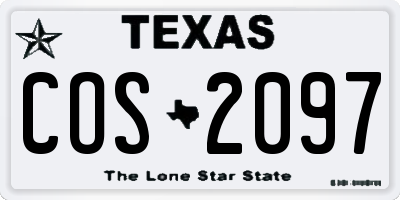 TX license plate COS2097
