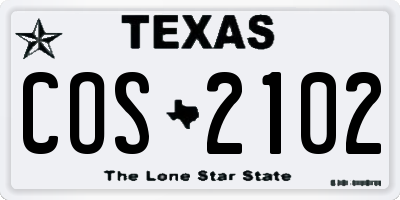 TX license plate COS2102