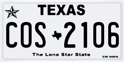 TX license plate COS2106