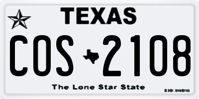 TX license plate COS2108