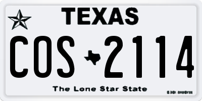 TX license plate COS2114