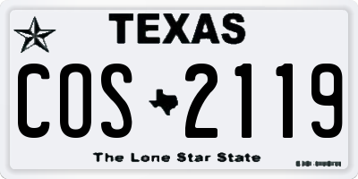 TX license plate COS2119