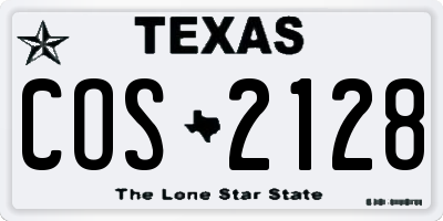 TX license plate COS2128