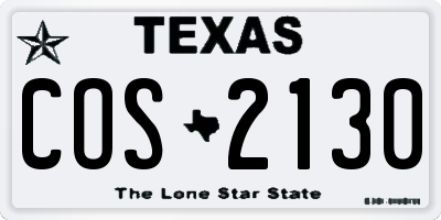 TX license plate COS2130