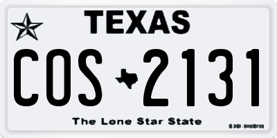 TX license plate COS2131