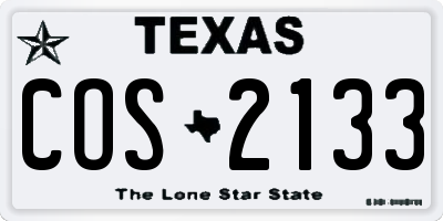 TX license plate COS2133