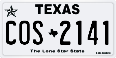 TX license plate COS2141