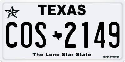 TX license plate COS2149