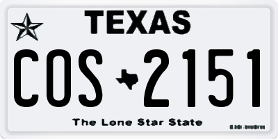 TX license plate COS2151