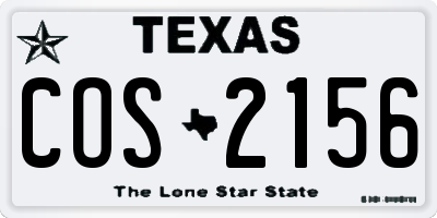 TX license plate COS2156