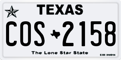 TX license plate COS2158