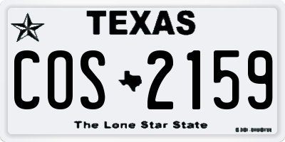 TX license plate COS2159