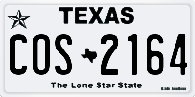 TX license plate COS2164