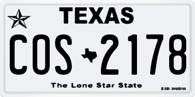 TX license plate COS2178