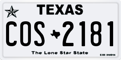 TX license plate COS2181