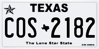 TX license plate COS2182