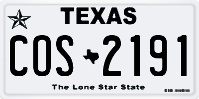 TX license plate COS2191