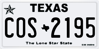 TX license plate COS2195