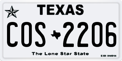 TX license plate COS2206