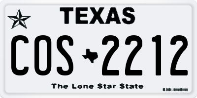 TX license plate COS2212