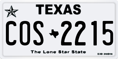 TX license plate COS2215