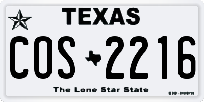 TX license plate COS2216