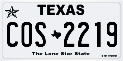 TX license plate COS2219