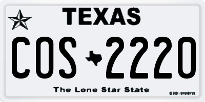 TX license plate COS2220
