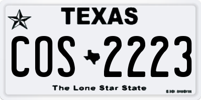 TX license plate COS2223