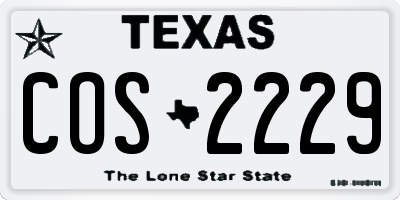 TX license plate COS2229