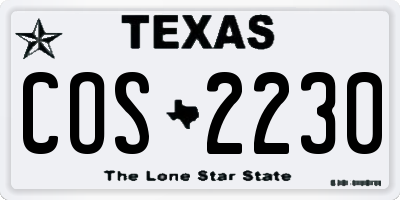 TX license plate COS2230