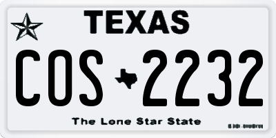 TX license plate COS2232