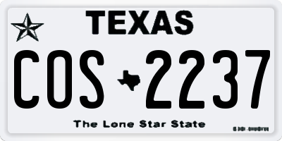 TX license plate COS2237