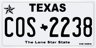 TX license plate COS2238