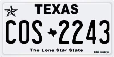 TX license plate COS2243