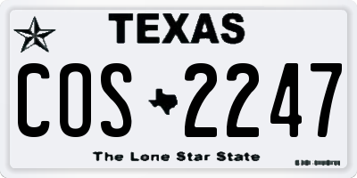 TX license plate COS2247