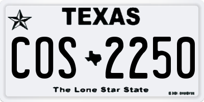 TX license plate COS2250