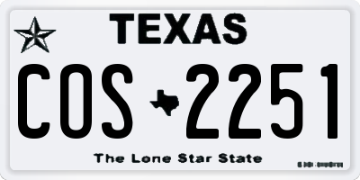 TX license plate COS2251