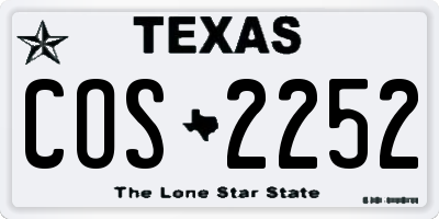 TX license plate COS2252