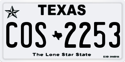 TX license plate COS2253