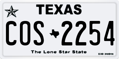 TX license plate COS2254
