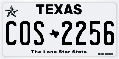 TX license plate COS2256
