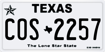 TX license plate COS2257