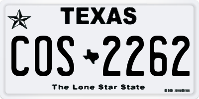 TX license plate COS2262