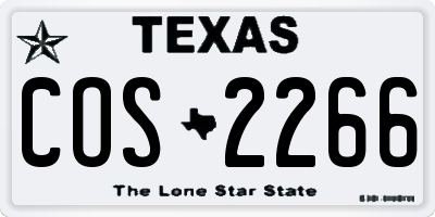 TX license plate COS2266