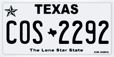 TX license plate COS2292